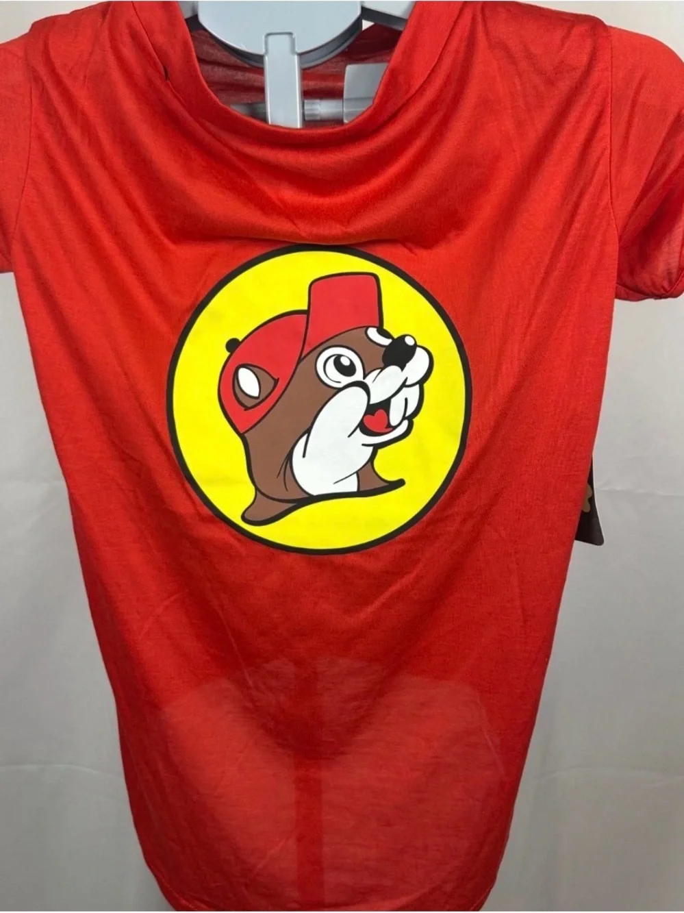 Buc-ee’s Beaver Graphic DOG T-shirt, Red with Buc-we Logo, Size X-Large